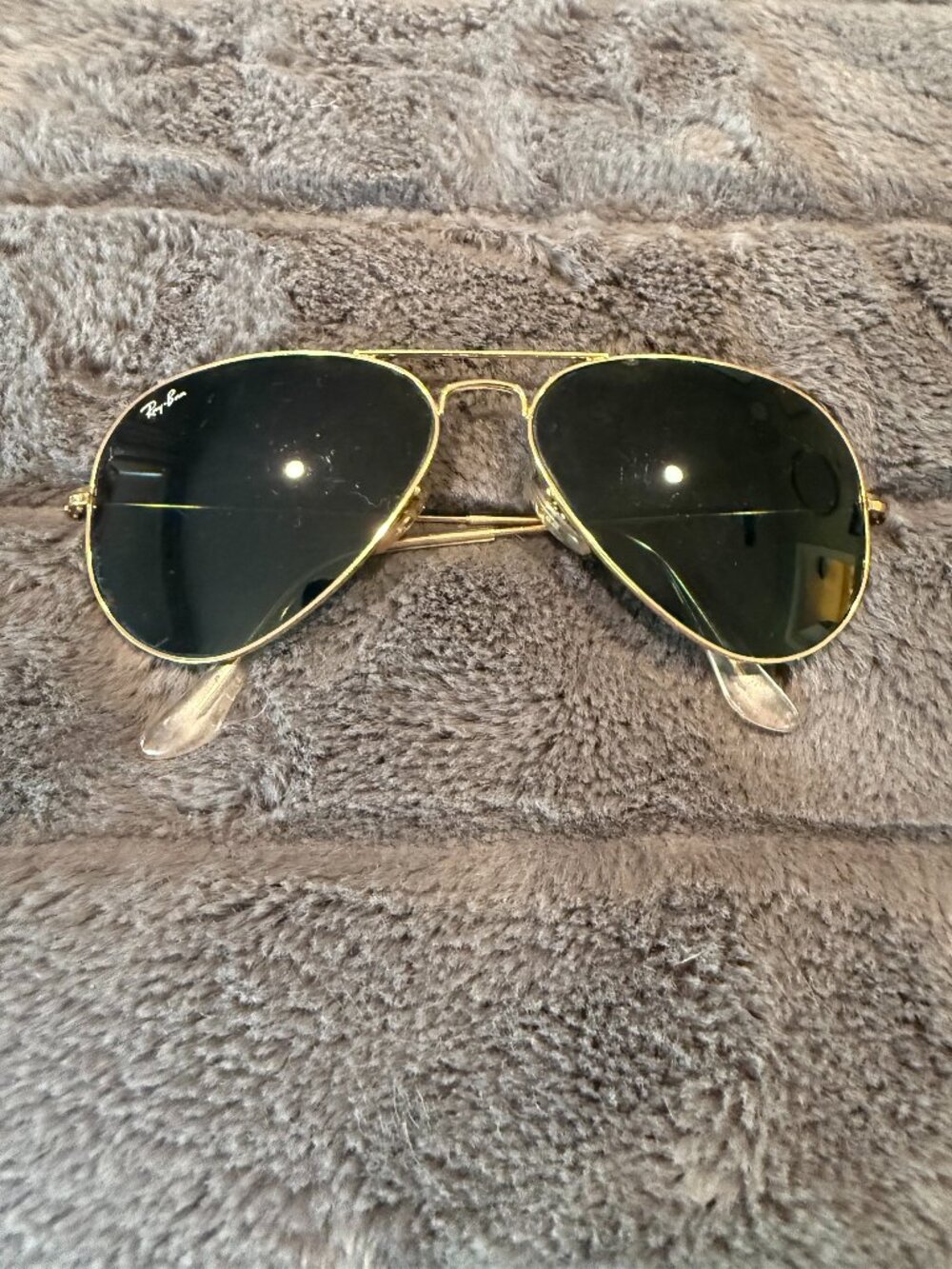 NON-prescription Raybans aviator style sunglasses gold with dark lenses